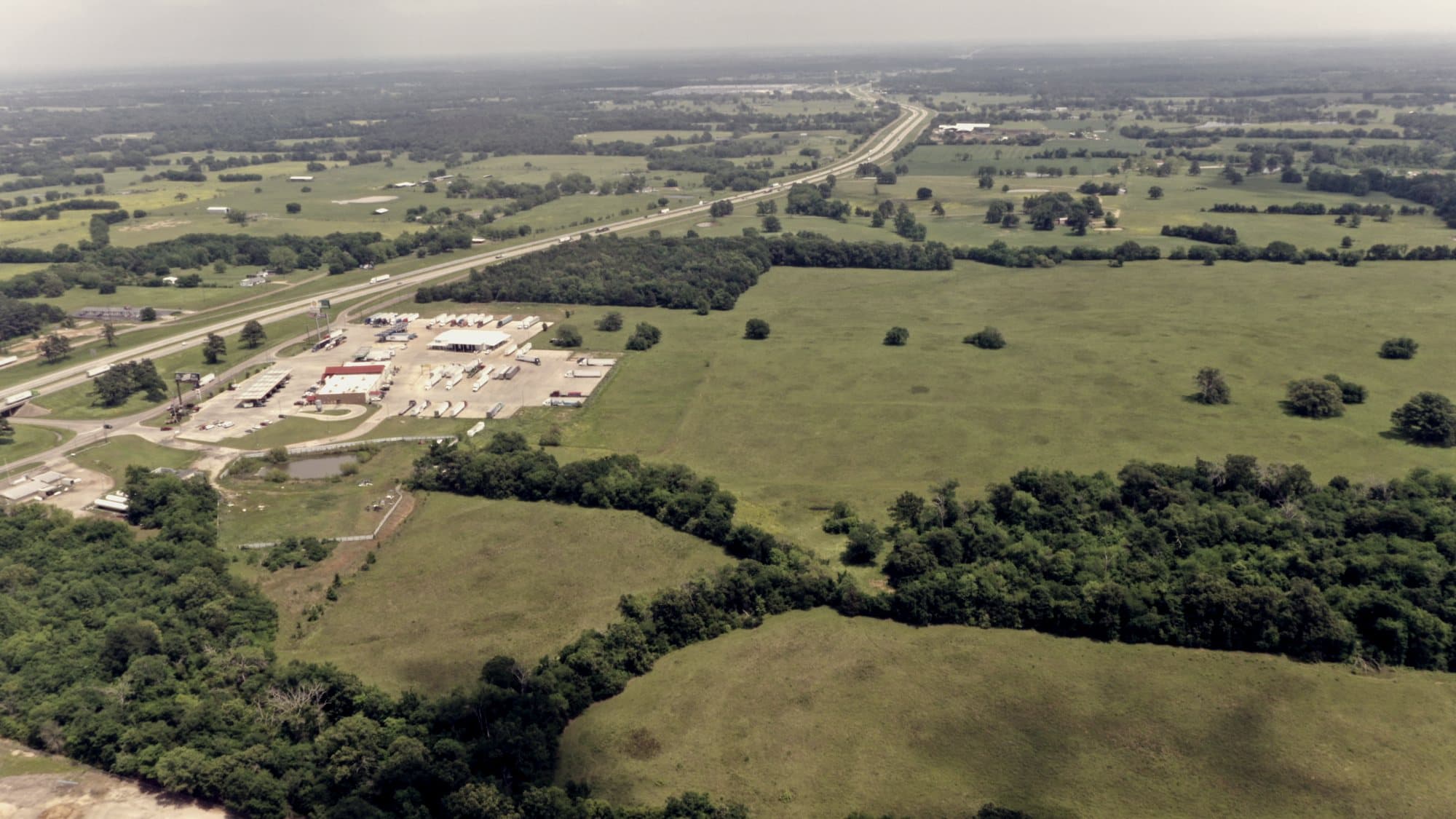 Aerial view of the East Texas Lithium project site, Franklin County, Texas